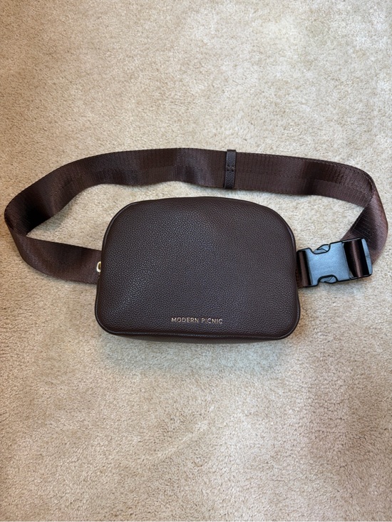 Modern Picnic Handbags - Modern Picnic Chocolate Brown Vegan Leather Belt Bag Fanny Pack Crossbody